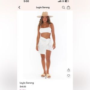 Show Me Your Mumu sarong. White. Size Large